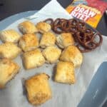 Pretzel Bites 7 Easy 2-Ingredient Pretzel Bites! This simple recipe combines flour and Greek yogurt for a delicious snack. Get the full recipe for these yummy, homemade appetizer snacks!