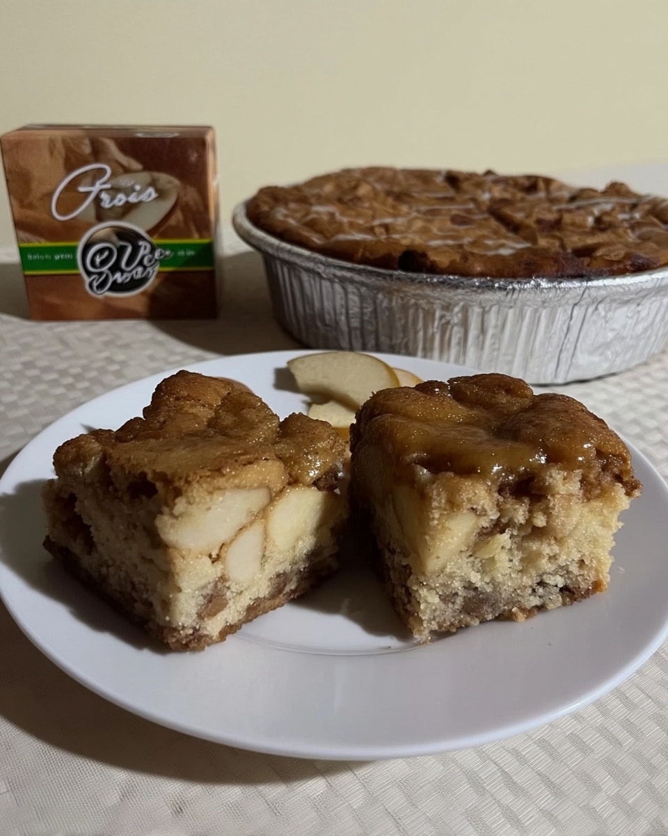 Maple Glazed Apple Blondies 10 apple blondie squares stacked on a napkin
