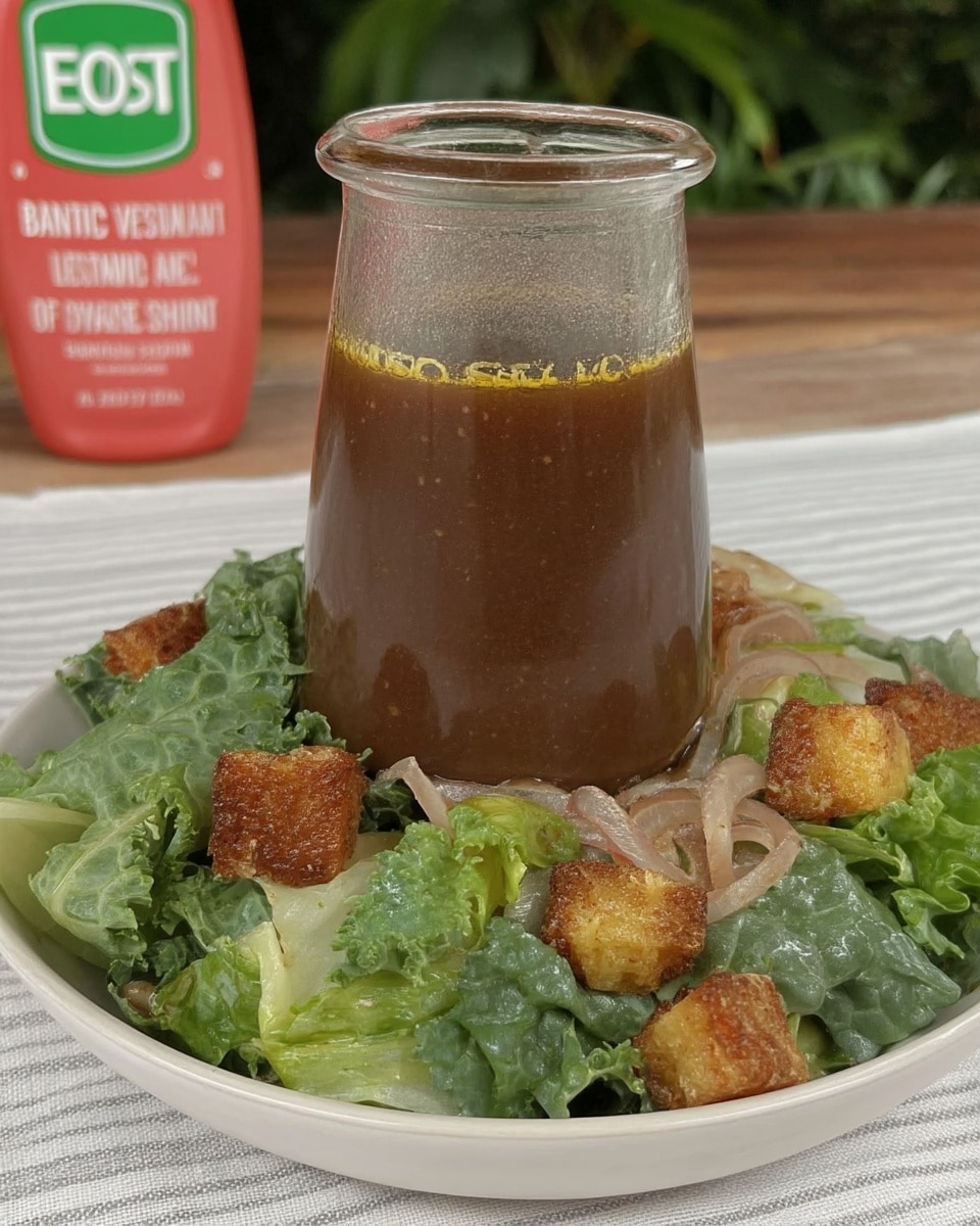 balsamic vinaigrette over arugula and tomatoes