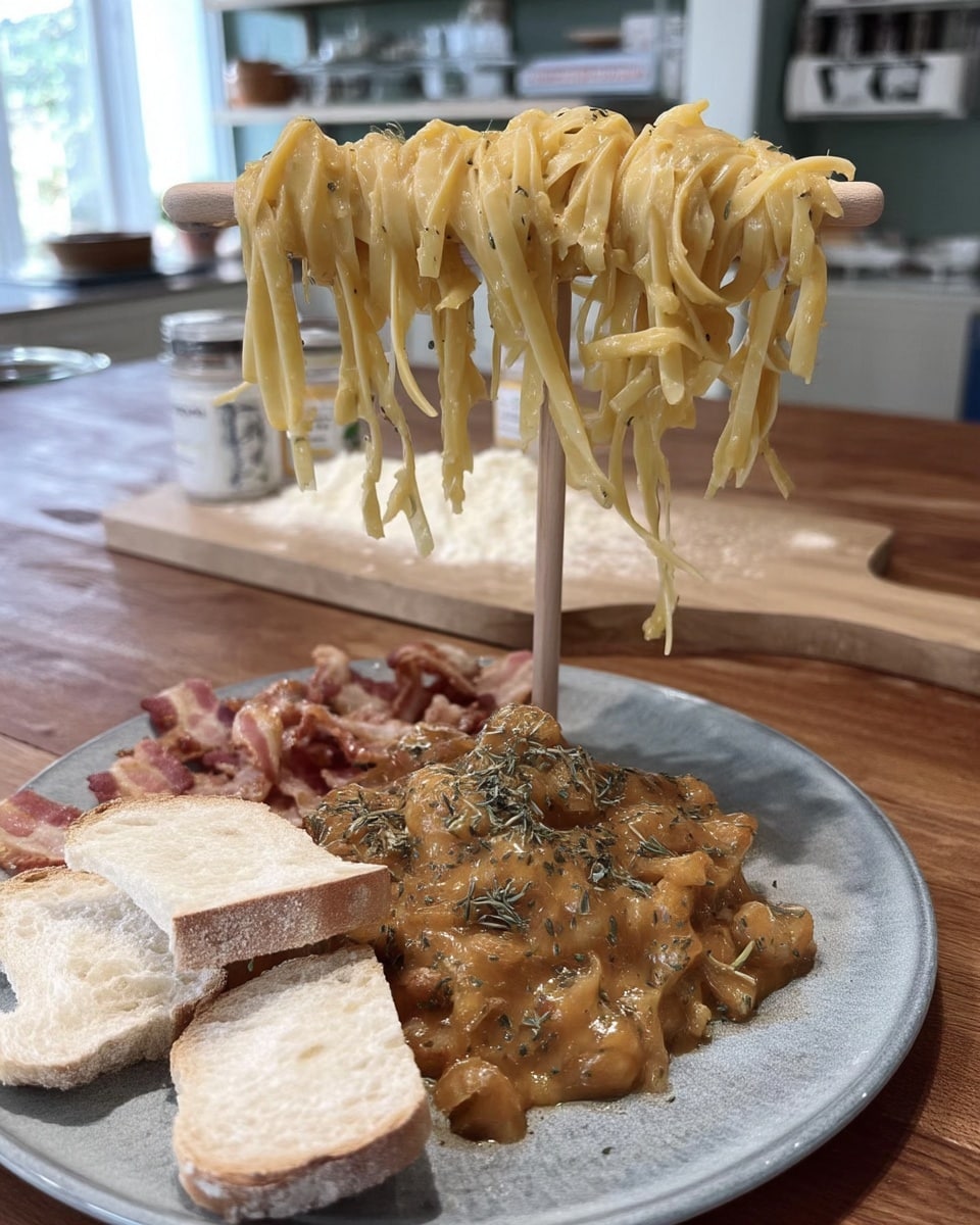 Fall Cooking Aesthetic 8 Bacon carbonara with fresh noodles and fall garnish