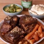 tender beef short ribs 7 Easy Crockpot Beef Short Ribs recipe! Tender, flavorful, and perfect for holidays, date night, or a simple, delicious weeknight meal. Slow-cooked with carrots, mushrooms, and red wine for a rich, savory dish. #beef #crockpot #slowcooker #recipe #dinnerideas #comfortfood