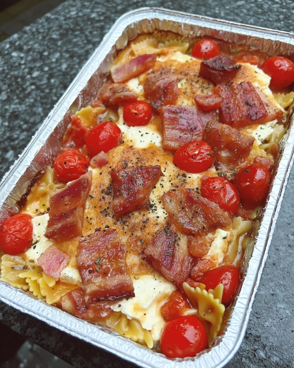 Easy baked feta pasta recipe with tomatoes and basil. One of the easiest easy college meals your husband will love! Get the recipe now.