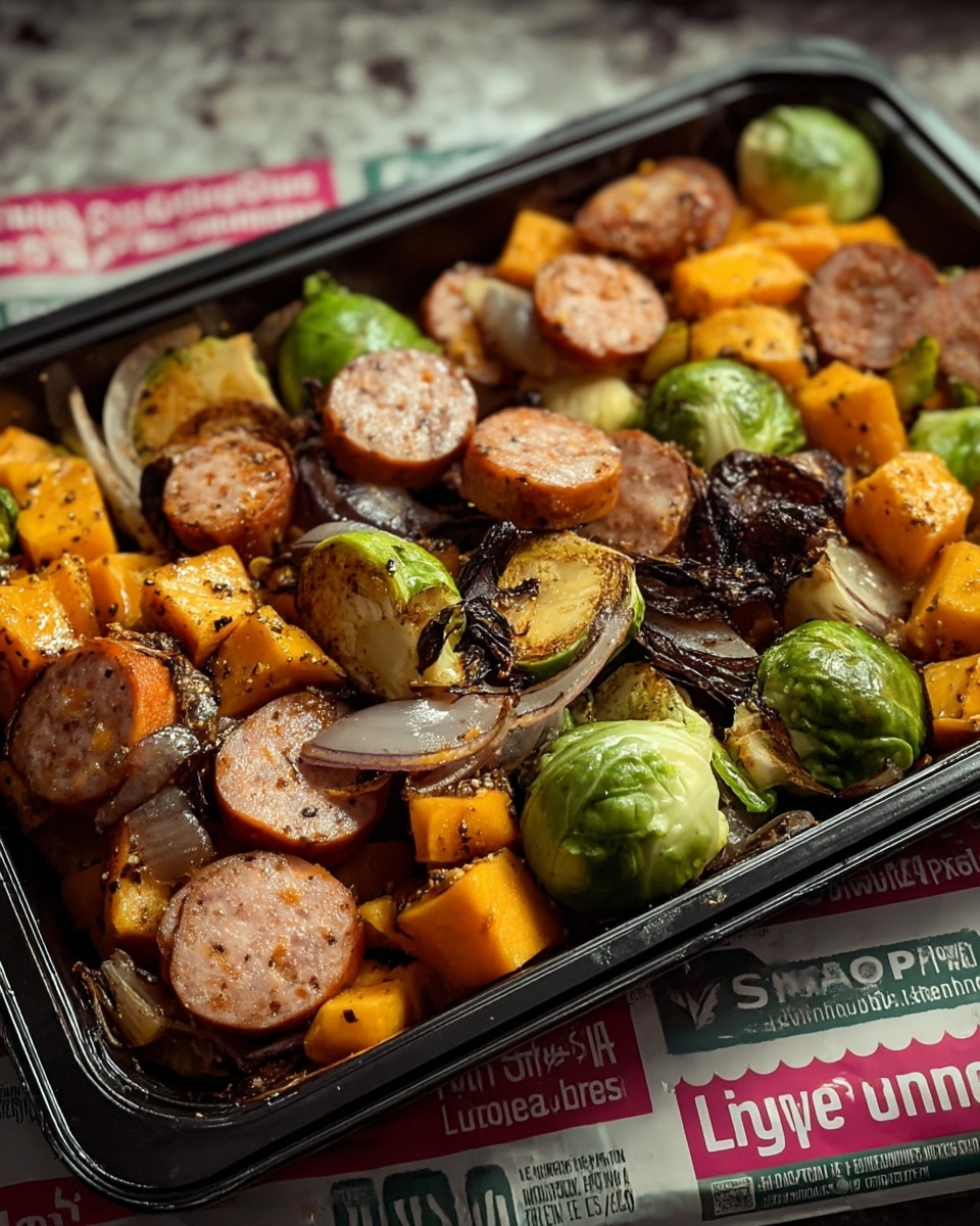 Pan Sausage and Veggies 9 Fall dinner with roasted vegetables and sausage
