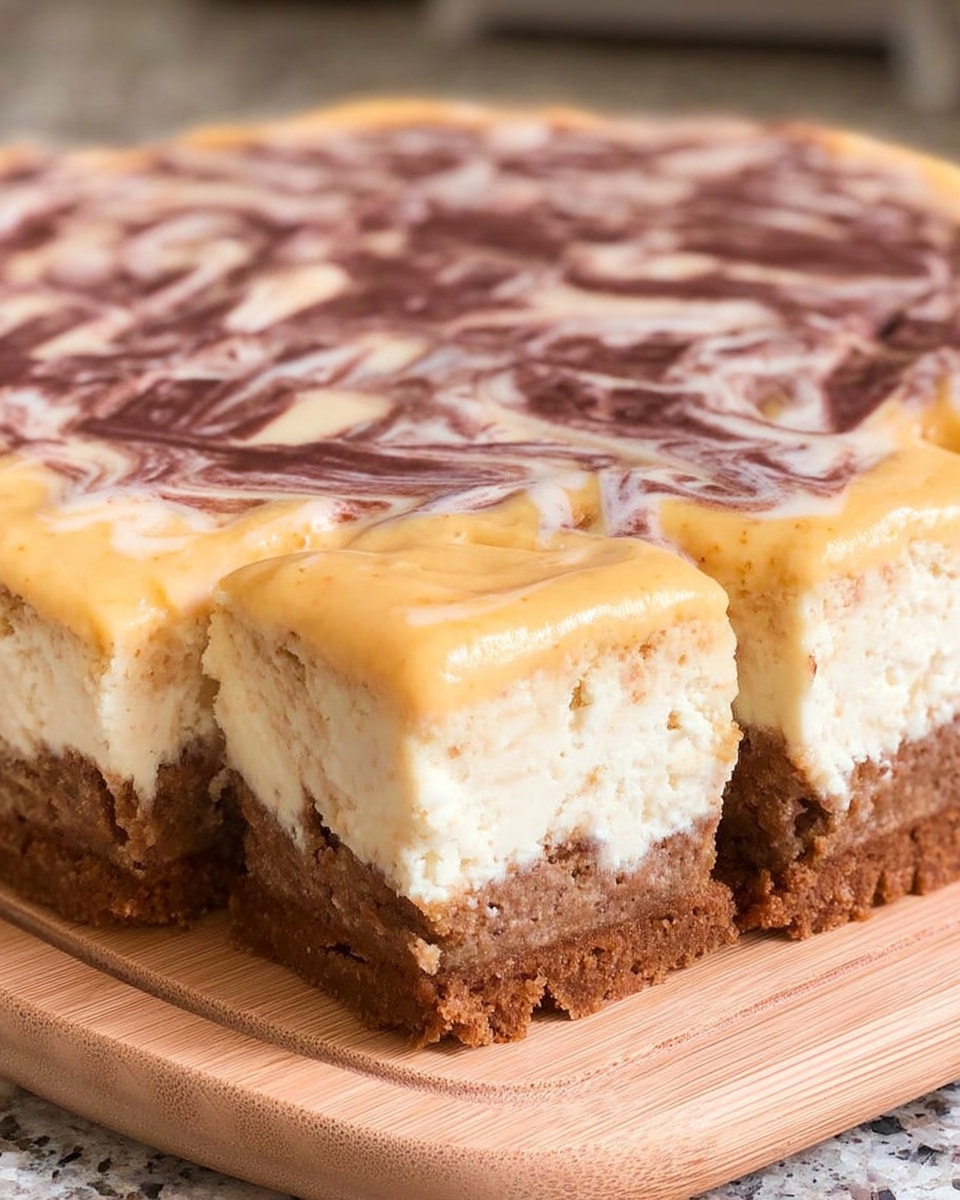 Decadent Pumpkin Cheesecake Bars: Buttery graham cracker crust with creamy pumpkin pie cheesecake swirls. Perfect fall dessert! #RecettesPauvresEnGlucides #RecetteMuffin #RecetteGateau #GateauxEtDesserts