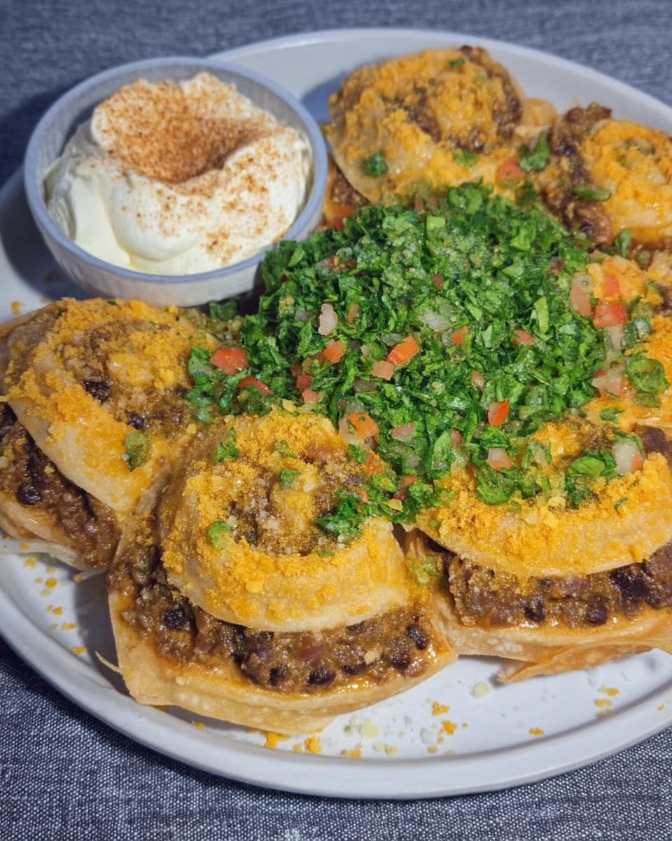 Easy tailgate food pinwheels at football party table