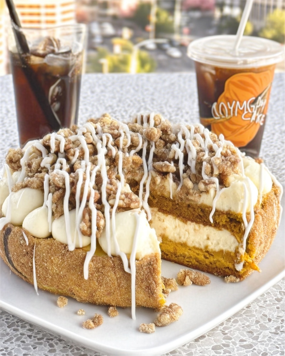 Easy Pumpkin Coffee Cake: A taste of Fall with pumpkin spice and brown sugar cinnamon streusel. Perfect for breakfast, dessert, or snack! Get the recipe.