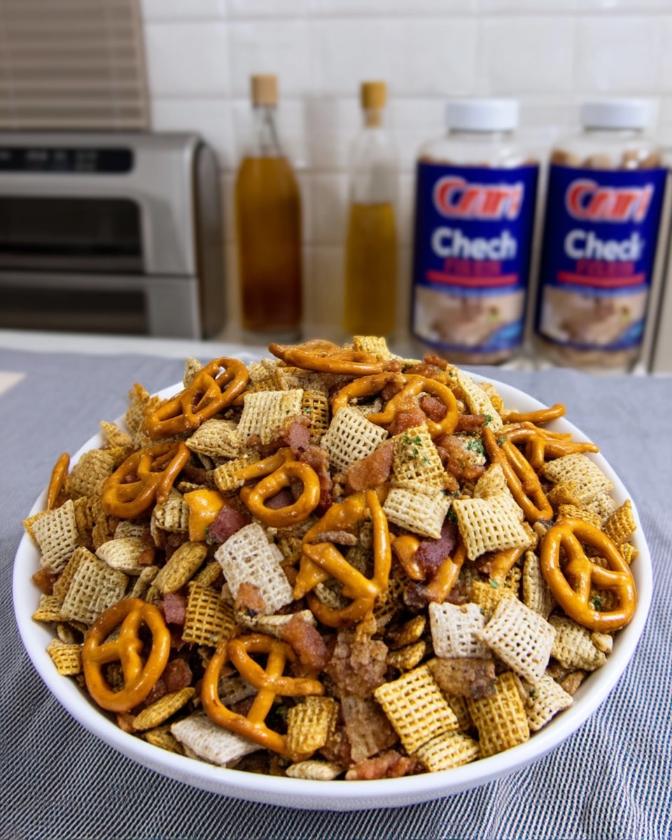 Fall Chex Mix Recipes 10 Close-up of crunchy fall chex mix coated in sugar