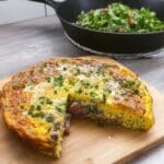 Quick & healthy frittata recipe perfect for breakfast, brunch, or dinner! This easy-to-make dish features bacon, vegetables, and cheese, offering a delicious gluten-free and protein-packed meal. Get the step-by-step instructions and video to create your own vegetable or bacon frittata!