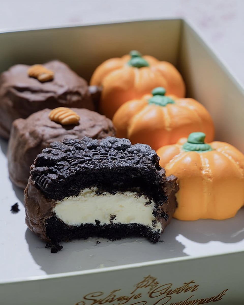 Halloween dessert ideas on decorated fall party table