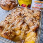 Peach Desserts with Fresh Peaches 7 Indulge in a warm, old-fashioned peach crisp! This easy dessert features juicy baked peaches with a cinnamon-oat topping. Get the simple recipe and enjoy with vanilla ice cream!