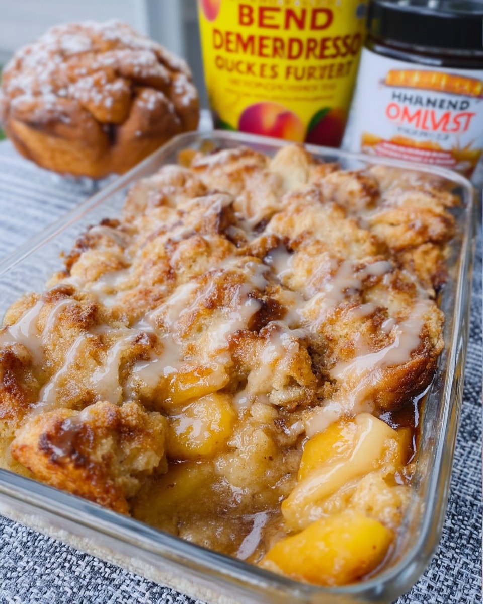 Indulge in a warm, old-fashioned peach crisp! This easy dessert features juicy baked peaches with a cinnamon-oat topping. Get the simple recipe and enjoy with vanilla ice cream!