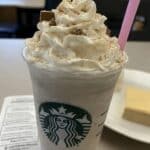 Pumpkin Cheesecake Frappuccino: A delicious Starbucks Secret Menu drink recipe. Creamy, rich, and tastes like pumpkin cheesecake in a cup! #frappuccino #starbuckssecretmenu #starbucksdrinks