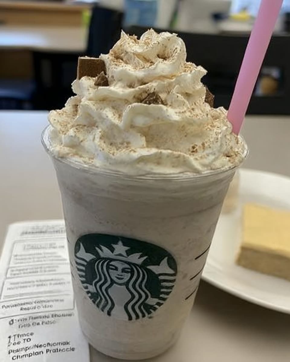 Pumpkin Cheesecake Frappuccino: A delicious Starbucks Secret Menu drink recipe. Creamy, rich, and tastes like pumpkin cheesecake in a cup! #frappuccino #starbuckssecretmenu #starbucksdrinks