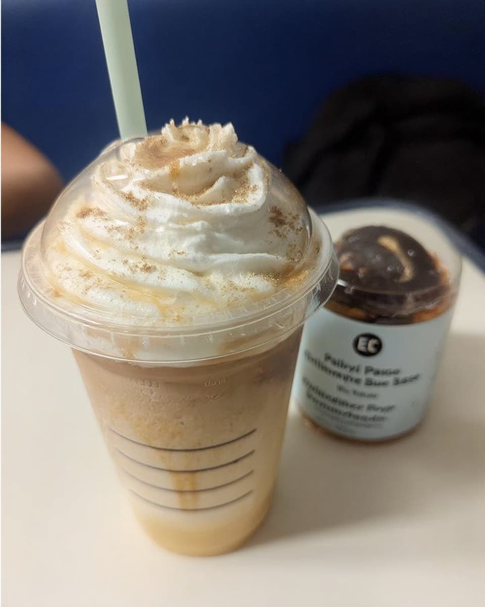 pumpkin cheesecake starbucks drink – topped with whipped cream