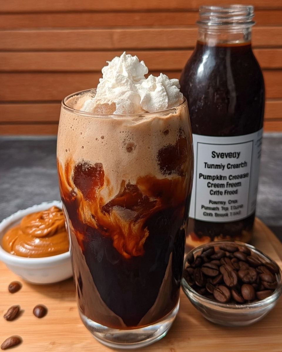 Pumpkin Cream Cold Foam 10 iced coffee with pumpkin cream cold foam and pumpkin muffin