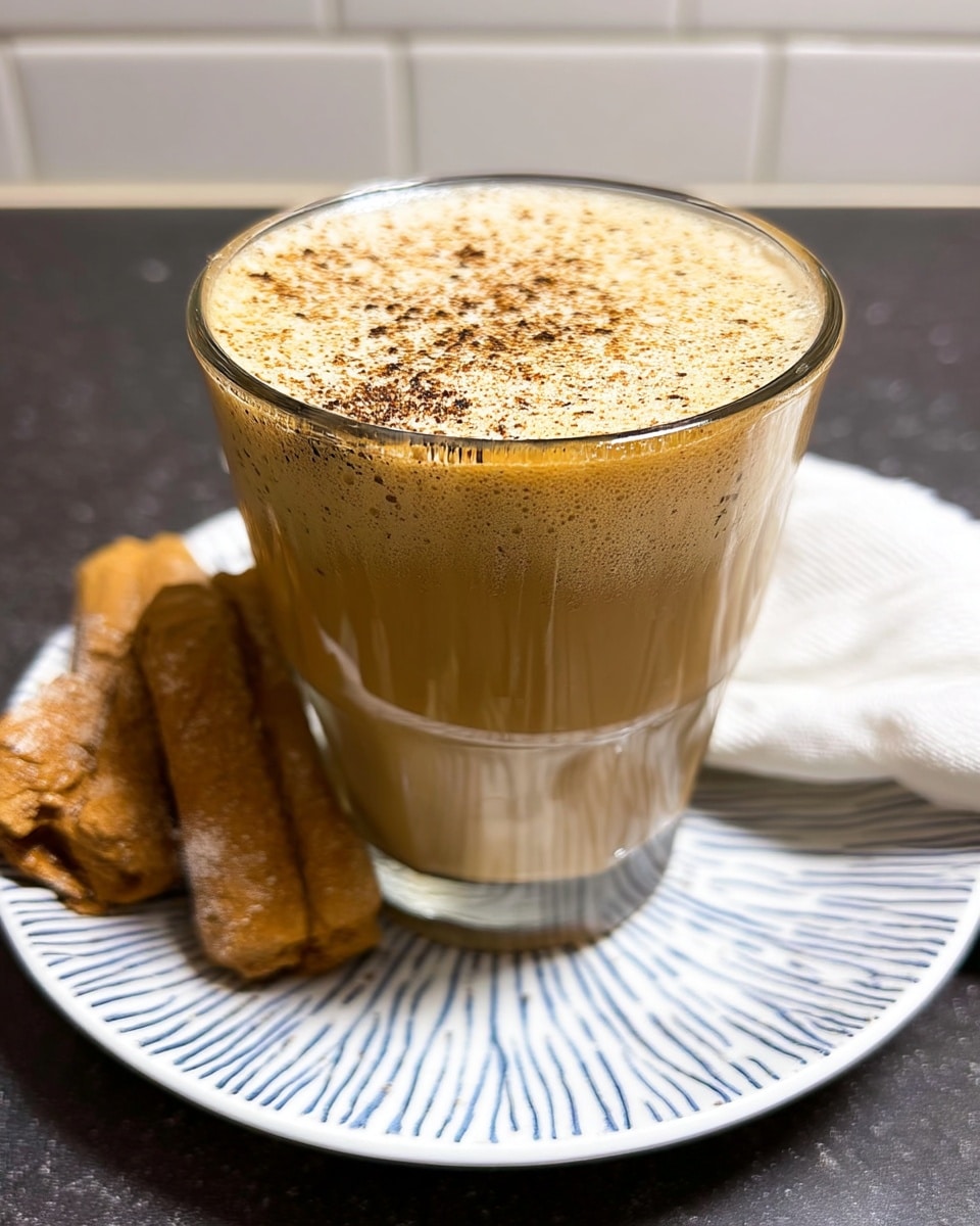 Pumpkin cream cold brew with cinnamon topping
