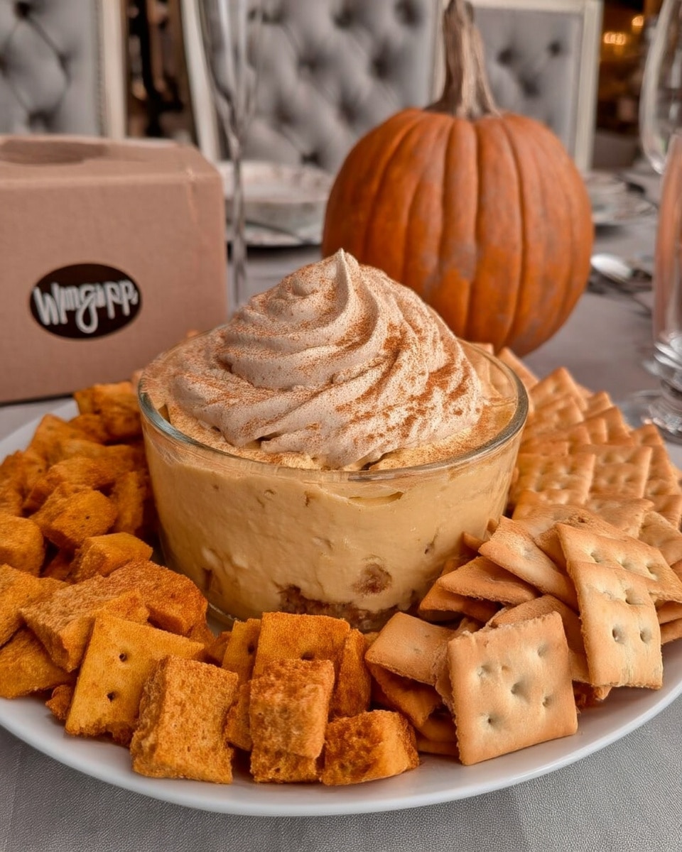 Easy Pumpkin Spice Whip Dip recipe! 4 ingredients, 5 minutes. Serve with graham crackers, apple slices, or cookies. Perfect fall dessert! #pumpkin #dip #recipe #easy #dessert #fall #thefrugalgirls