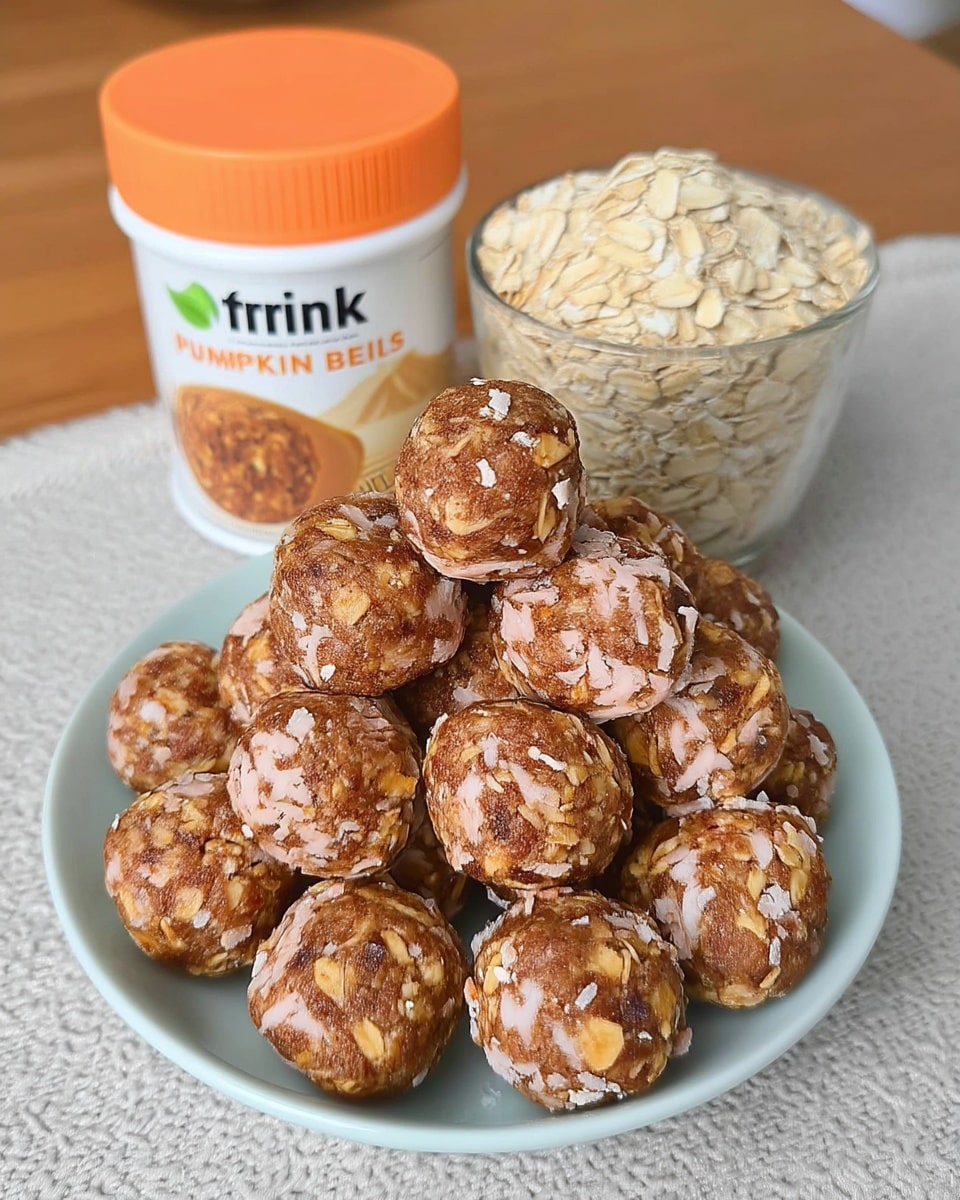 Pumpkin Pie Protein Balls 10 Pumpkin pie protein balls stored in glass jar with label