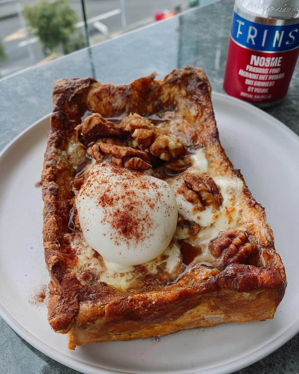 Indulge in warm, fluffy Pumpkin Spice French Toast! This easy recipe features brioche bread soaked in pumpkin puree and spices, baked to golden perfection, and topped with cheesecake whip and brown butter maple syrup. Perfect for a delicious fall breakfast or brunch!