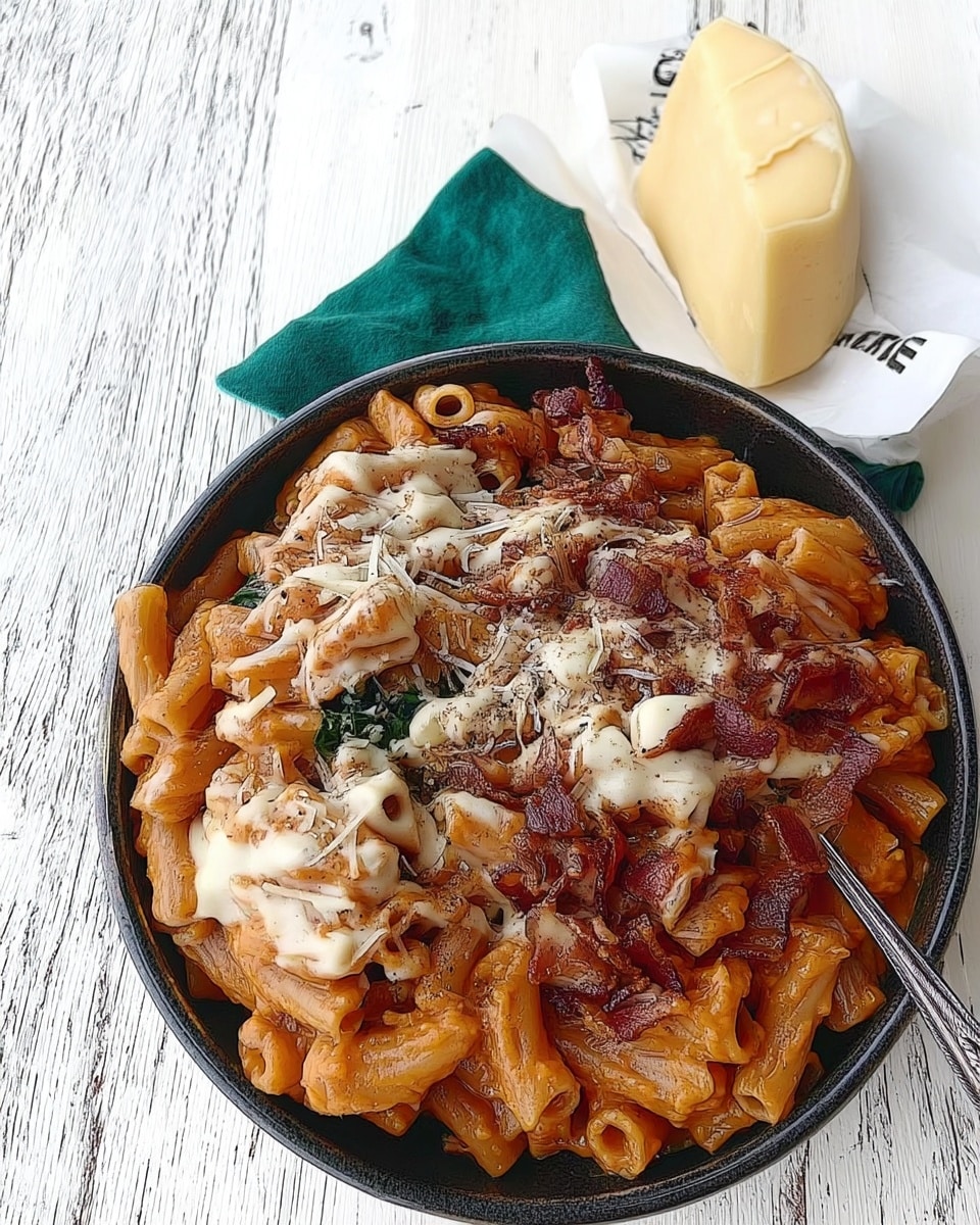 Creamy Pumpkin Pasta 9 Rigatoni pumpkin pasta close-up on fork