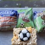 Soccer Snacks That Score Big 7 Easy soccer Rice Krispie treats! Perfect soccer snacks for the team or a soccer-themed party. Get the recipe for these cute and delicious soccer treats!