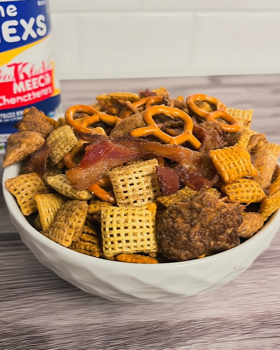 Fall Chex Mix Recipes 8 Pretzel and cashew fall chex mix on baking tray